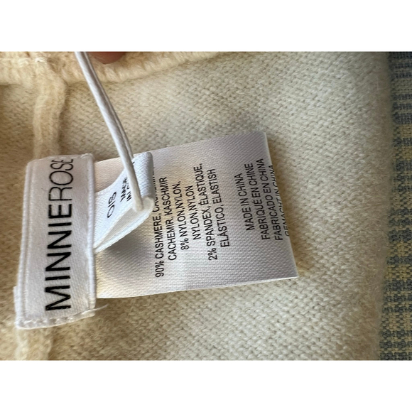 NWT MINNIEROSE Cream Cashmere Blend Beanie Hat One Size main image 4